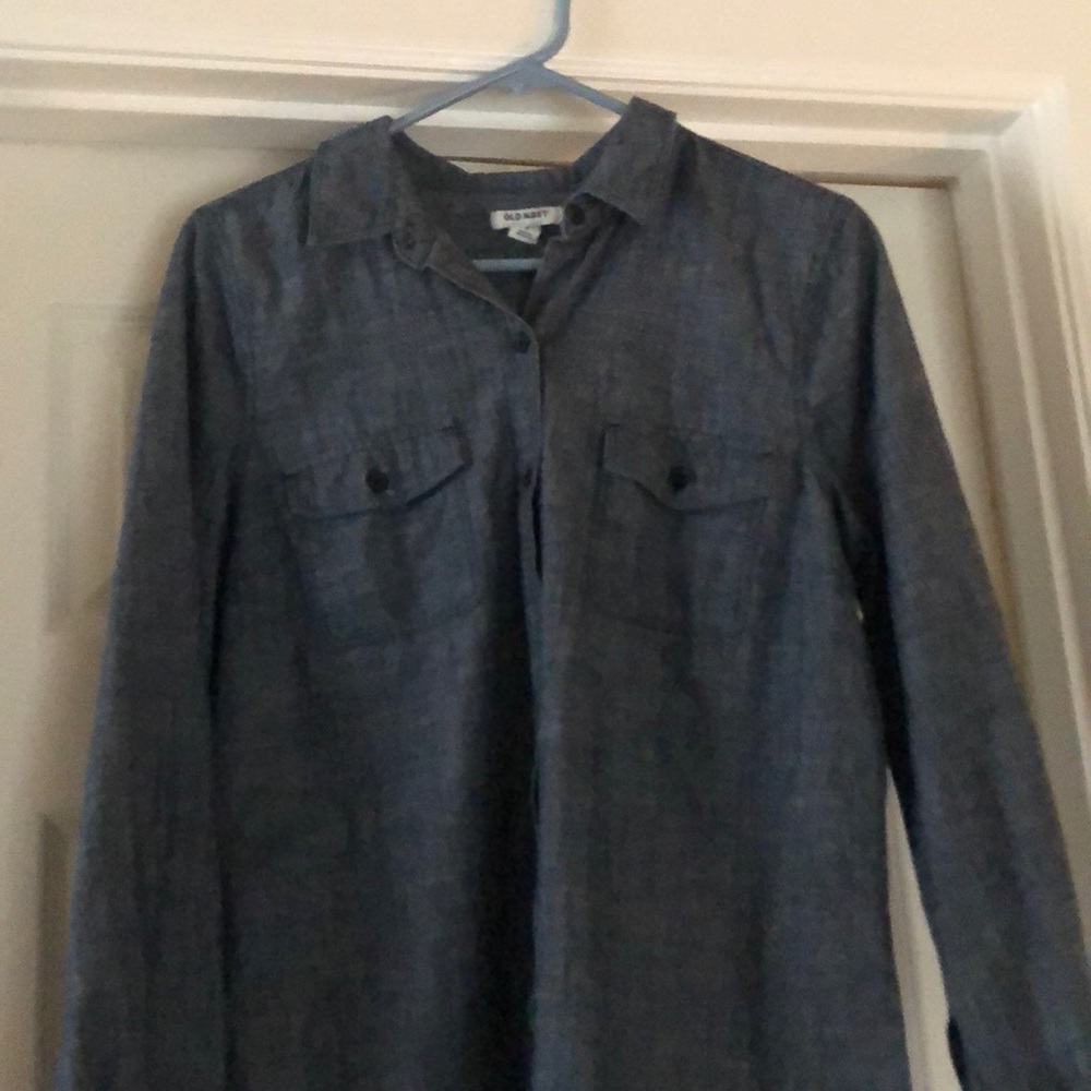 Old Navy denim long sleeve button down top